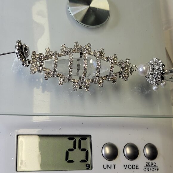 Bridal Clear Fashion Cz Chandelier Drop Earrings Statement Earrings C - Picture 11 of 11